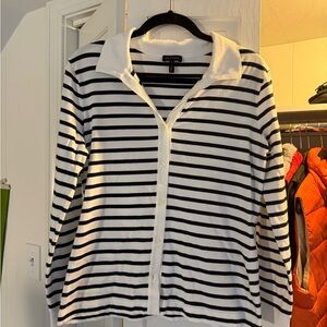 Scads Black and White Striped Button-Up Shirt